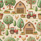 Countryside Charm Pattern 9 Fleece Fabric