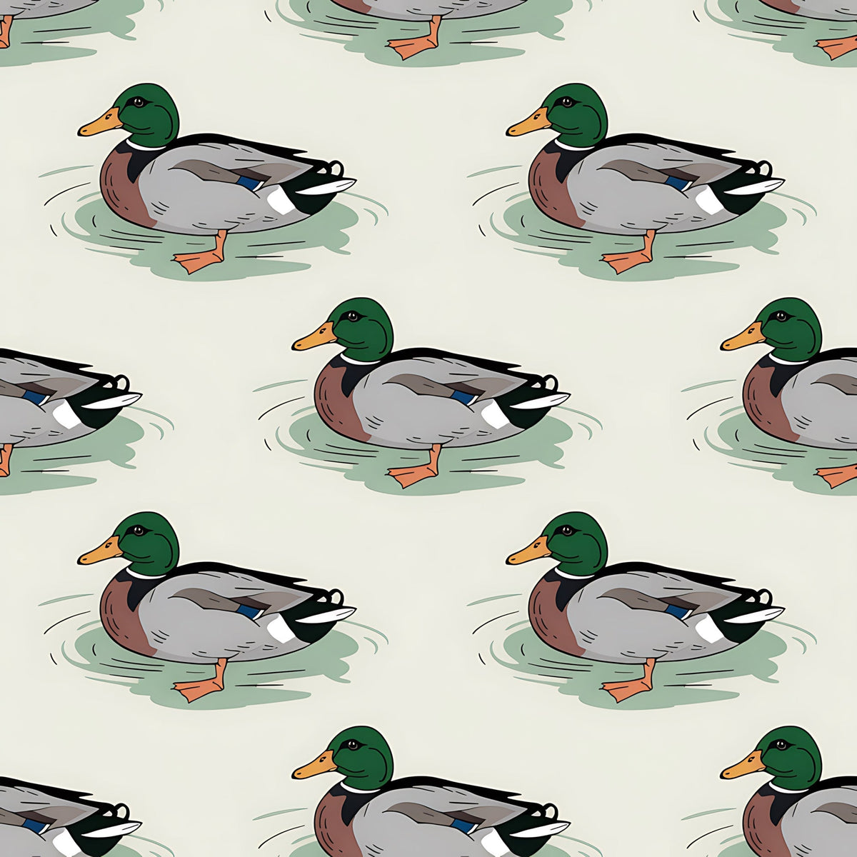 Drakes and Lilies Pattern 12 Fleece Fabric