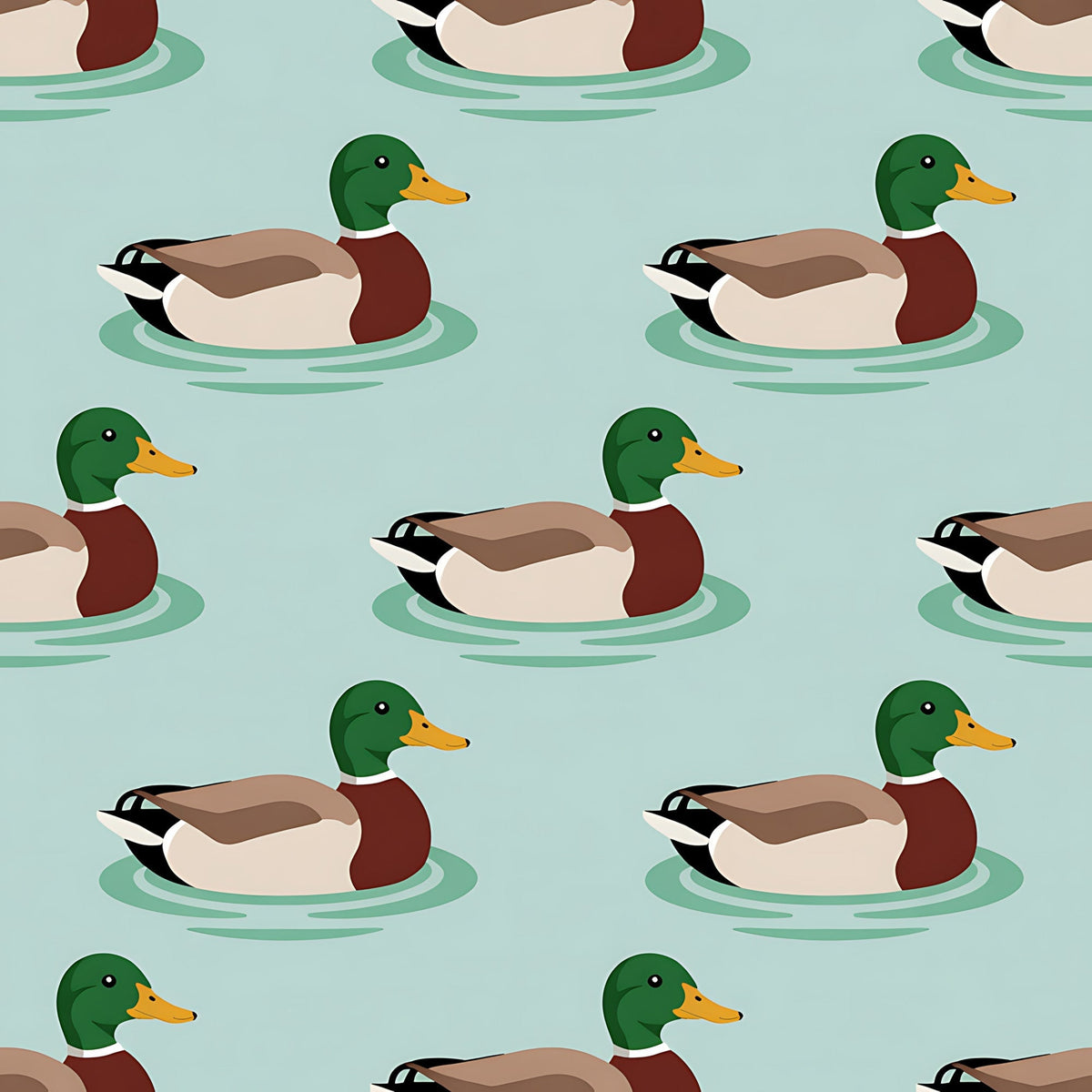 Drakes and Lilies Pattern 13 Fleece Fabric