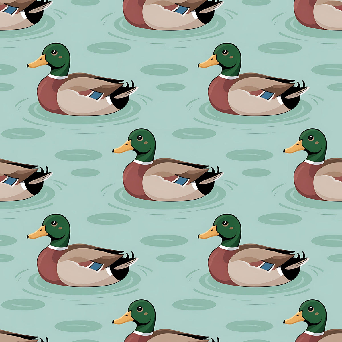 Drakes and Lilies Pattern 14 Fleece Fabric