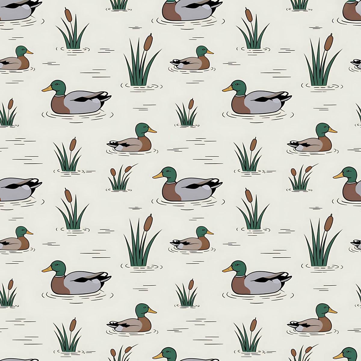 Drakes and Lilies Pattern 20 Fleece Fabric