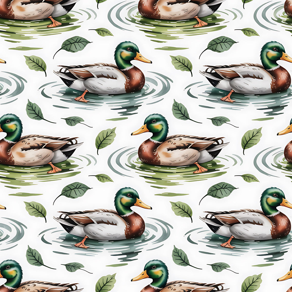 Drakes and Lilies Pattern 21 Fleece Fabric