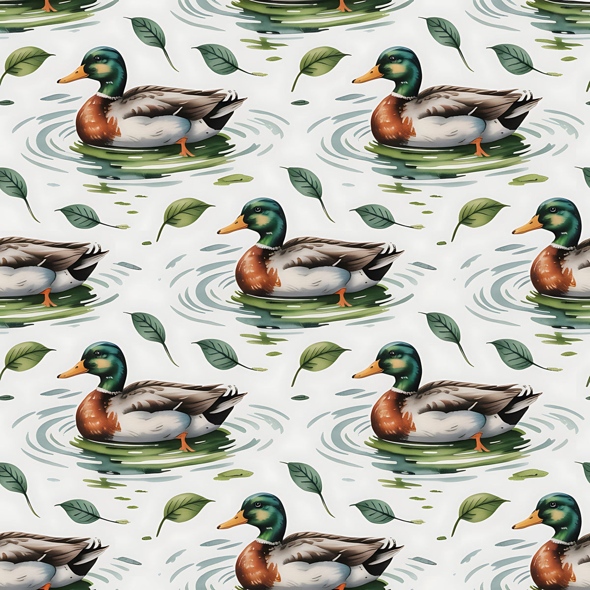 Drakes and Lilies Pattern 22 Fleece Fabric