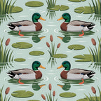 Drakes and Lilies Pattern 23 Fleece Fabric