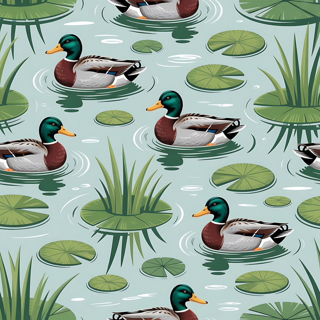 Drakes and Lilies Pattern 4 Fleece Fabric