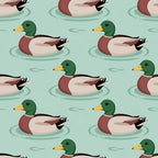 Drakes and Lilies Pattern 5 Fleece Fabric