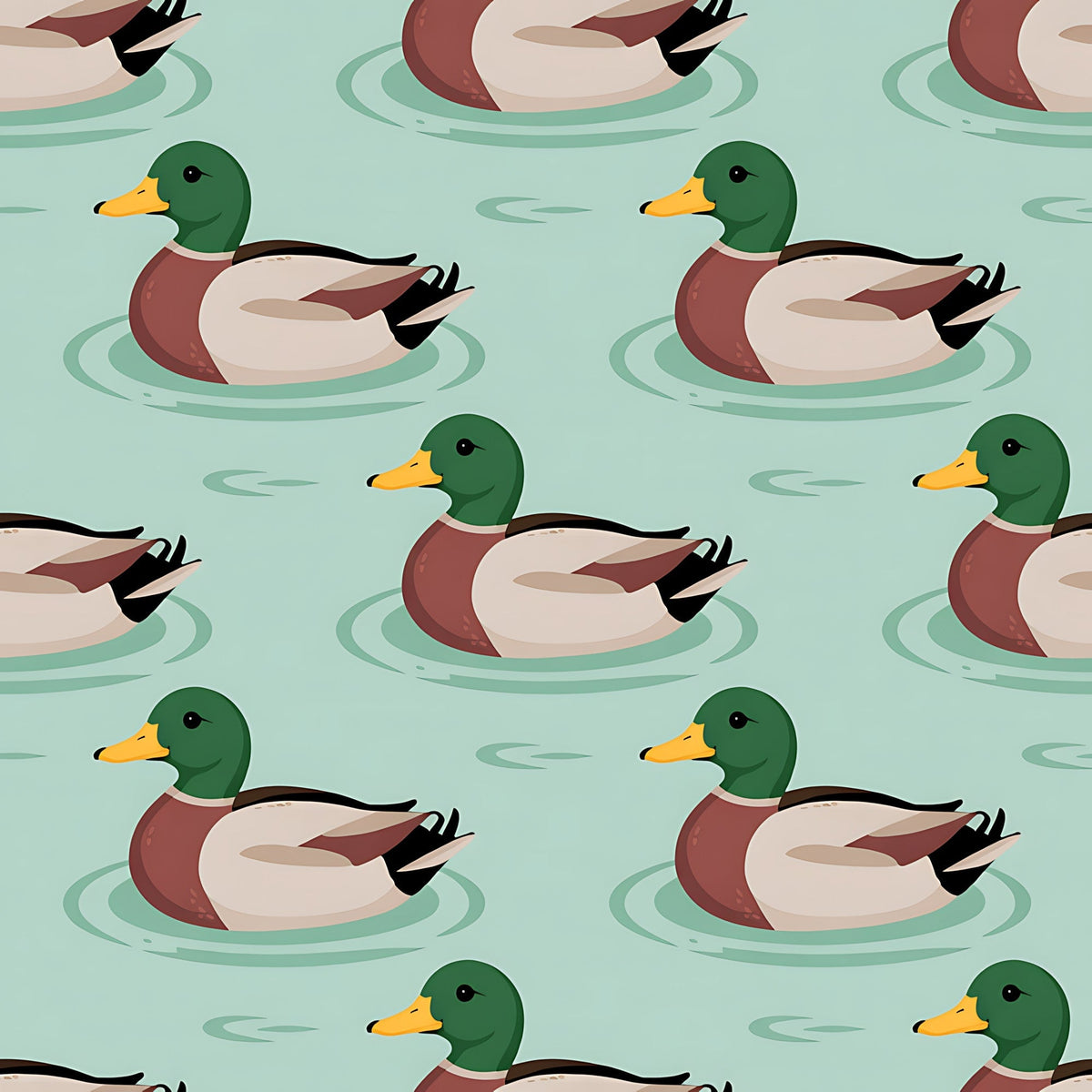 Drakes and Lilies Pattern 5 Fleece Fabric