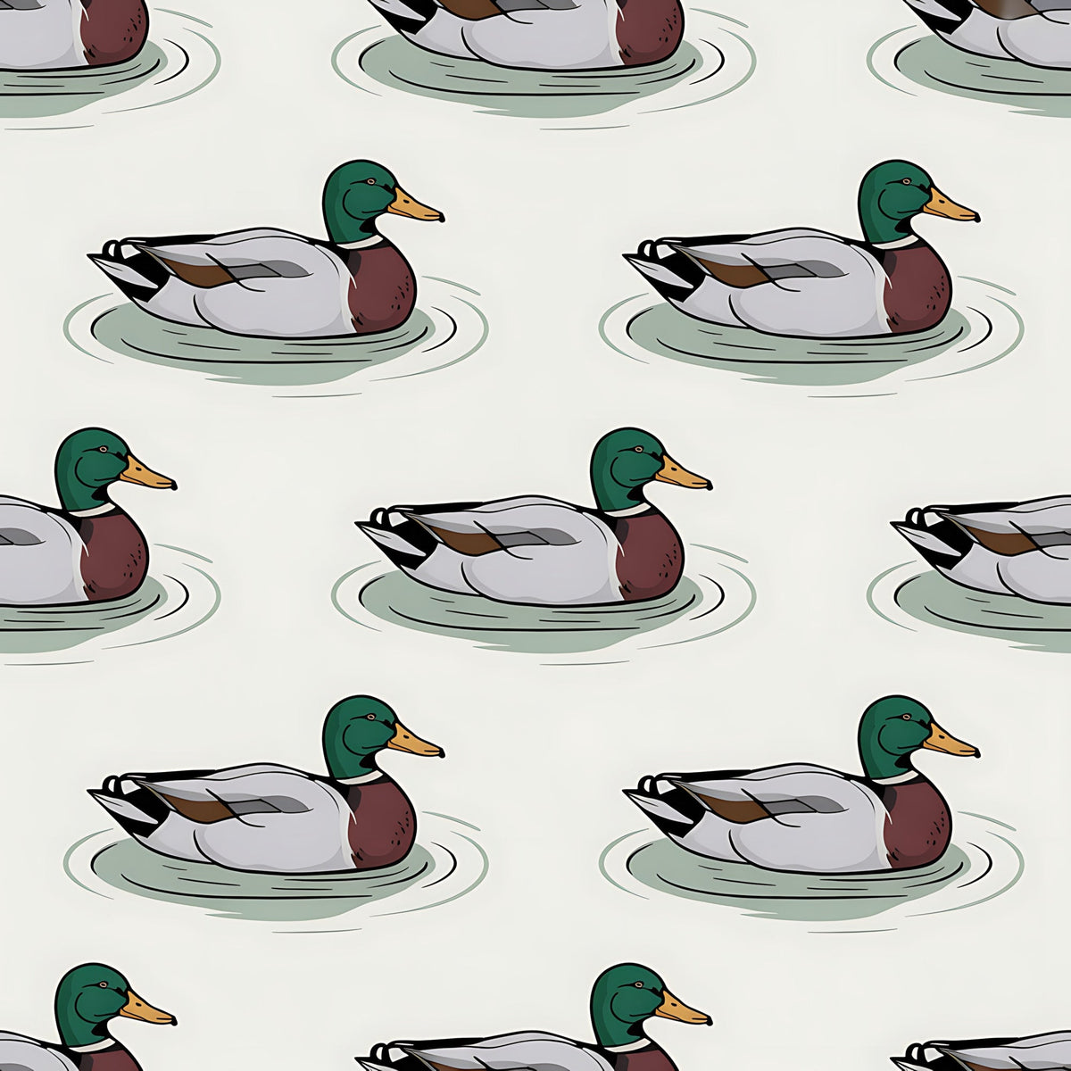 Drakes and Lilies Pattern 6 Fleece Fabric