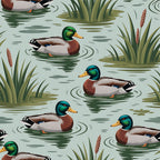 Drakes and Lilies Pattern 9 Fleece Fabric