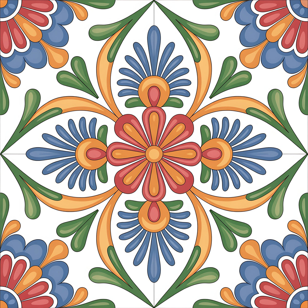 Fiesta Tiles Pattern 1 Fleece Fabric
