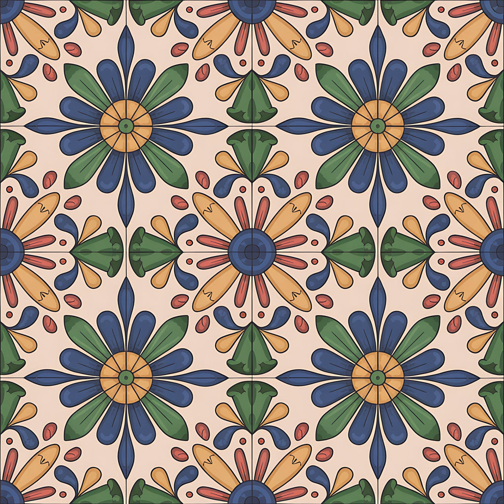 Fiesta Tiles Pattern 10 Fleece Fabric