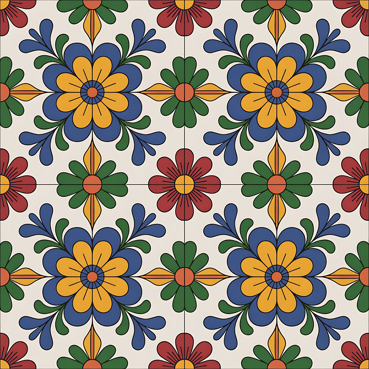 Fiesta Tiles Pattern 11 Fleece Fabric