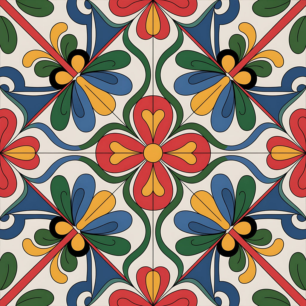 Fiesta Tiles Pattern 12 Fleece Fabric