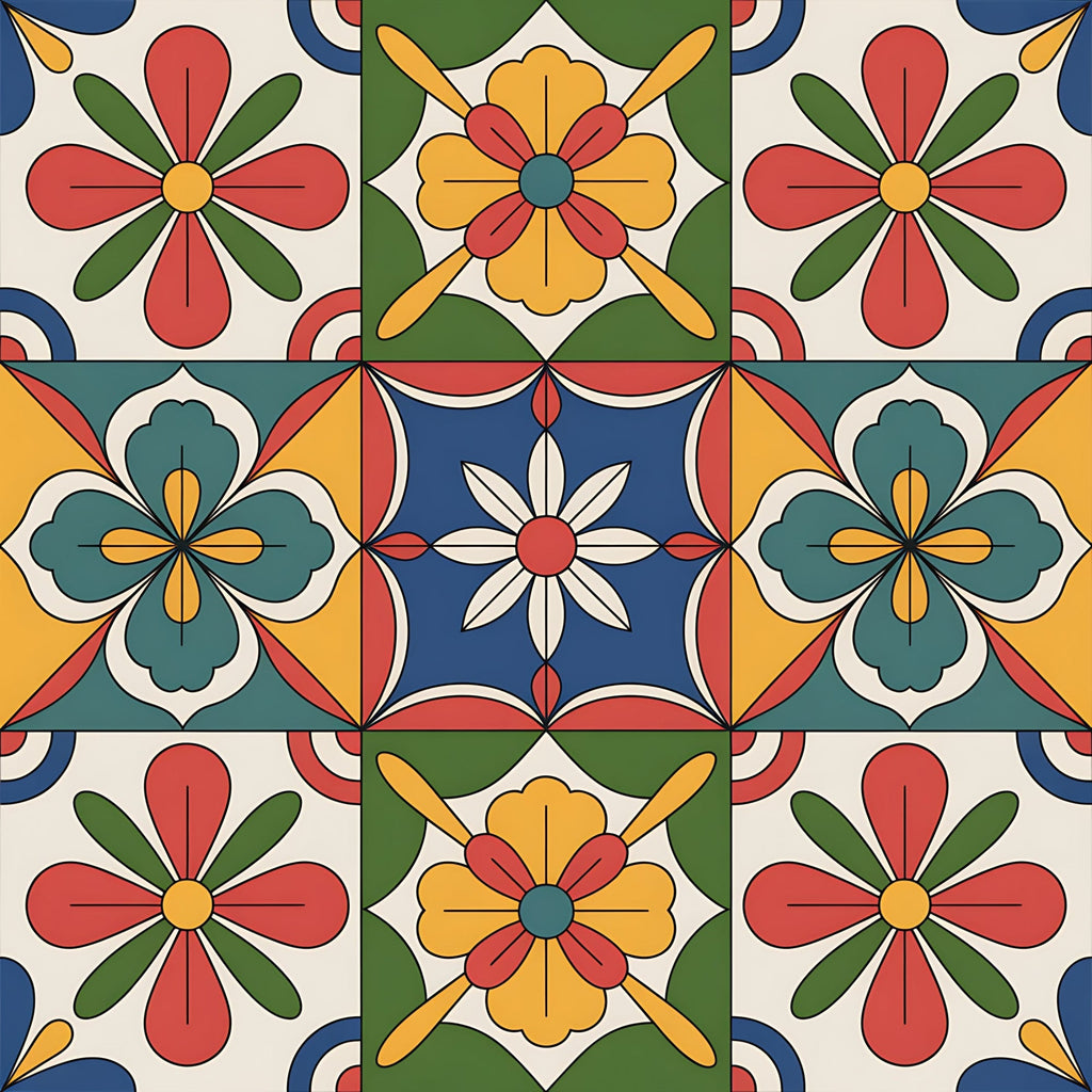 Fiesta Tiles Pattern 14 Fleece Fabric