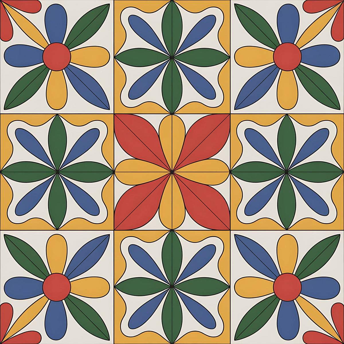 Fiesta Tiles Pattern 15 Fleece Fabric