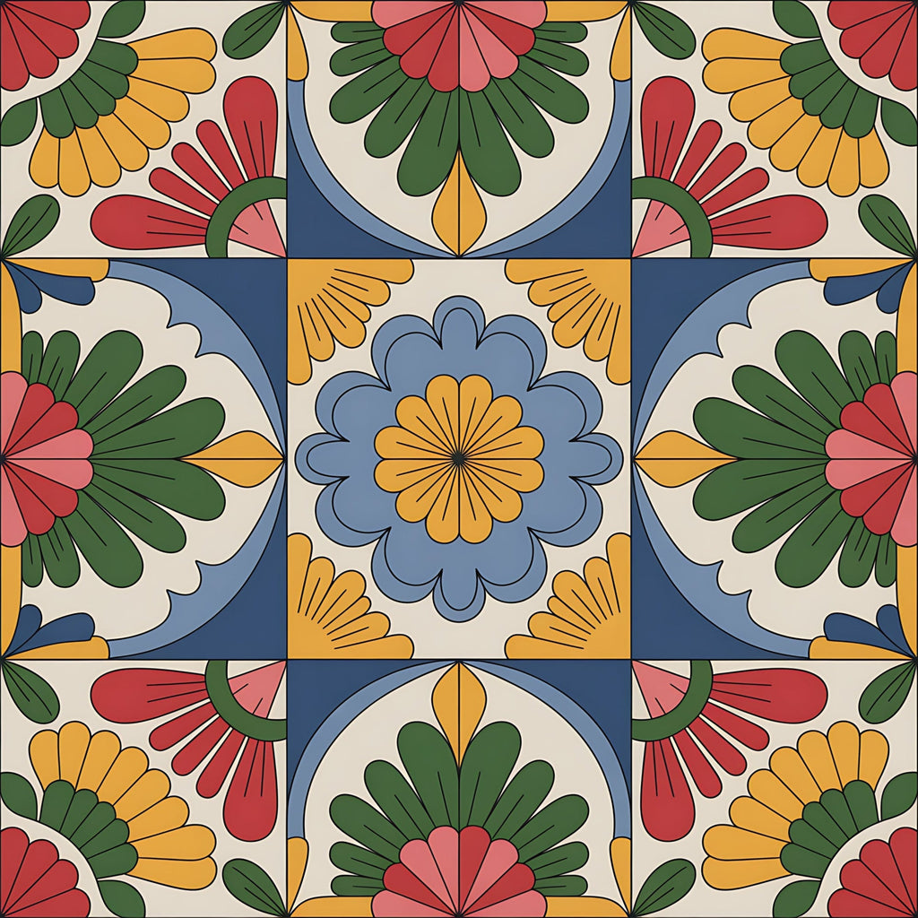 Fiesta Tiles Pattern 16 Fleece Fabric