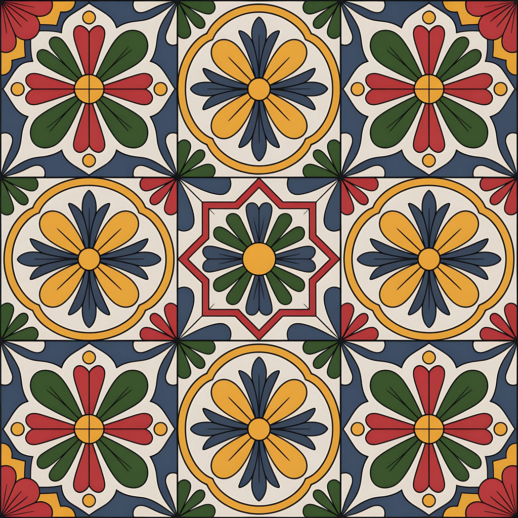 Fiesta Tiles Pattern 17 Fleece Fabric