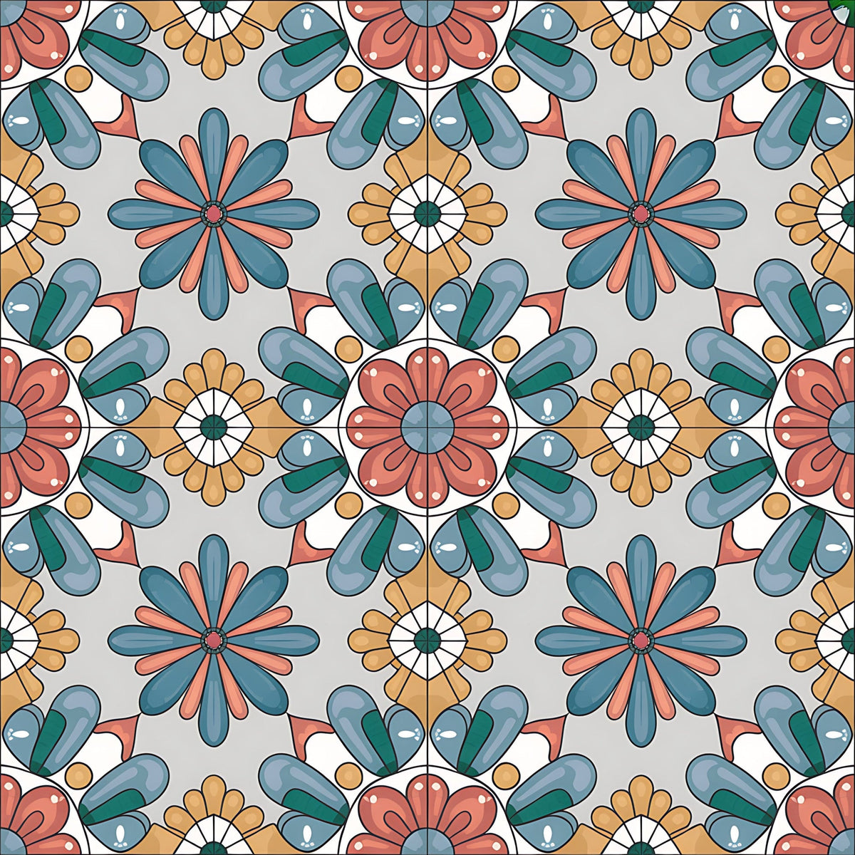 Fiesta Tiles Pattern 19 Fleece Fabric