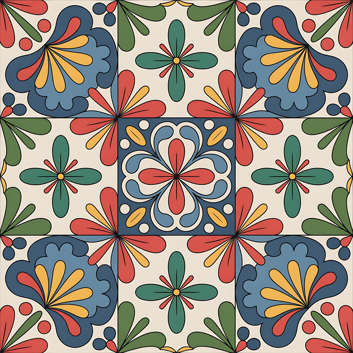Fiesta Tiles Pattern 20 Fleece Fabric
