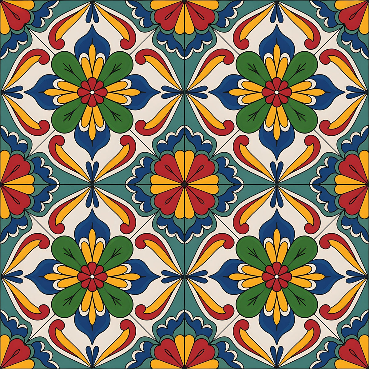 Fiesta Tiles Pattern 21 Fleece Fabric