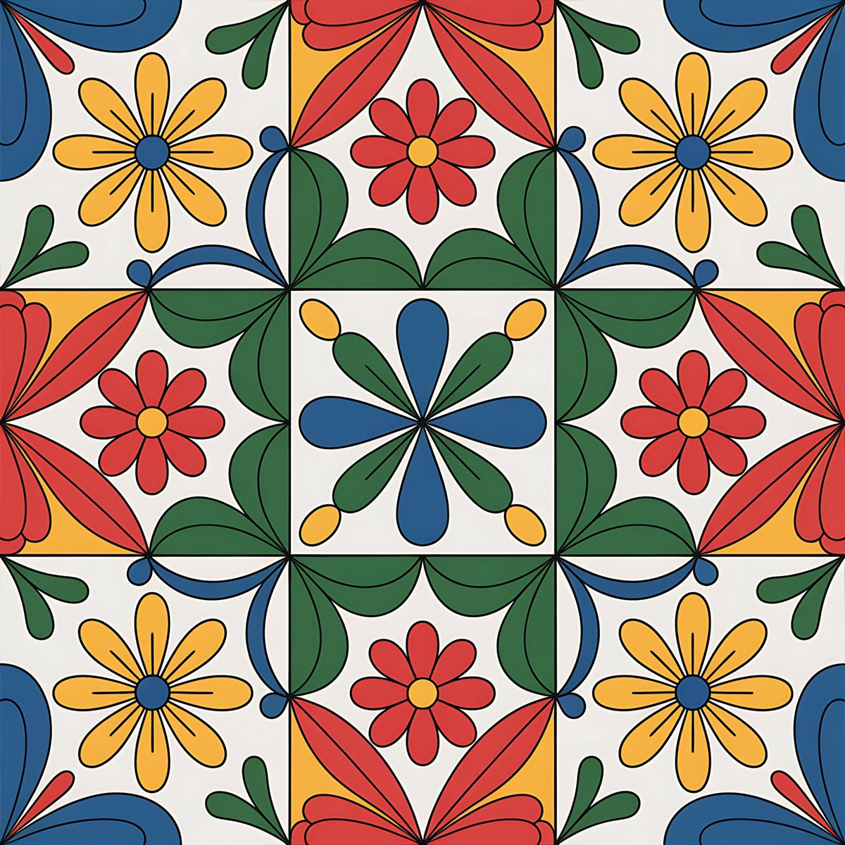Fiesta Tiles Pattern 24 Fleece Fabric