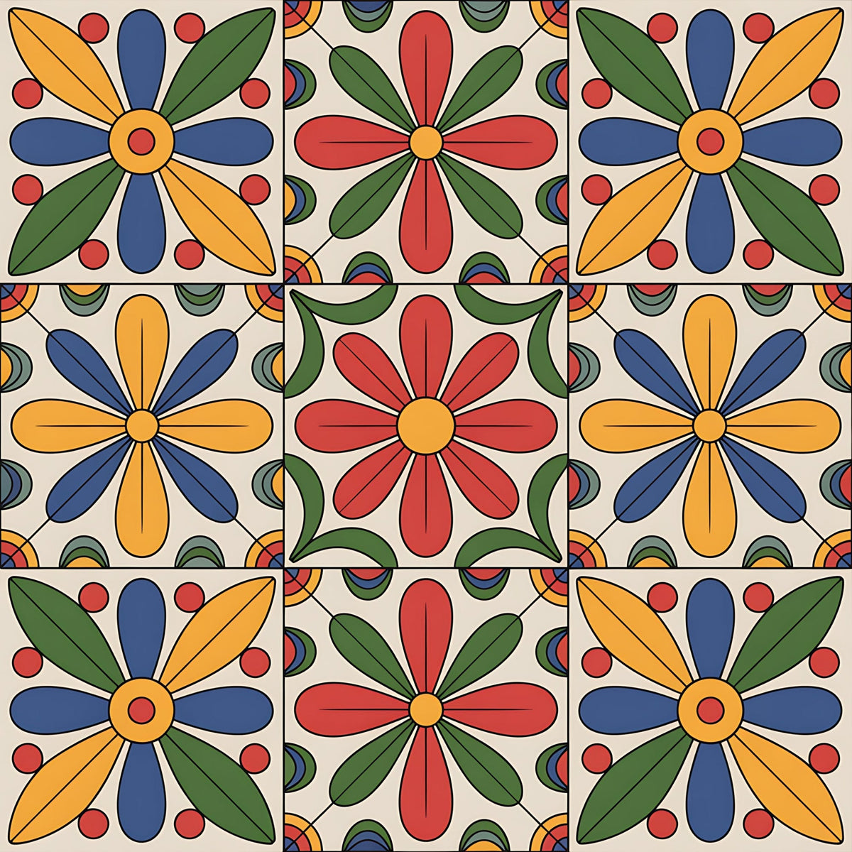 Fiesta Tiles Pattern 26 Fleece Fabric
