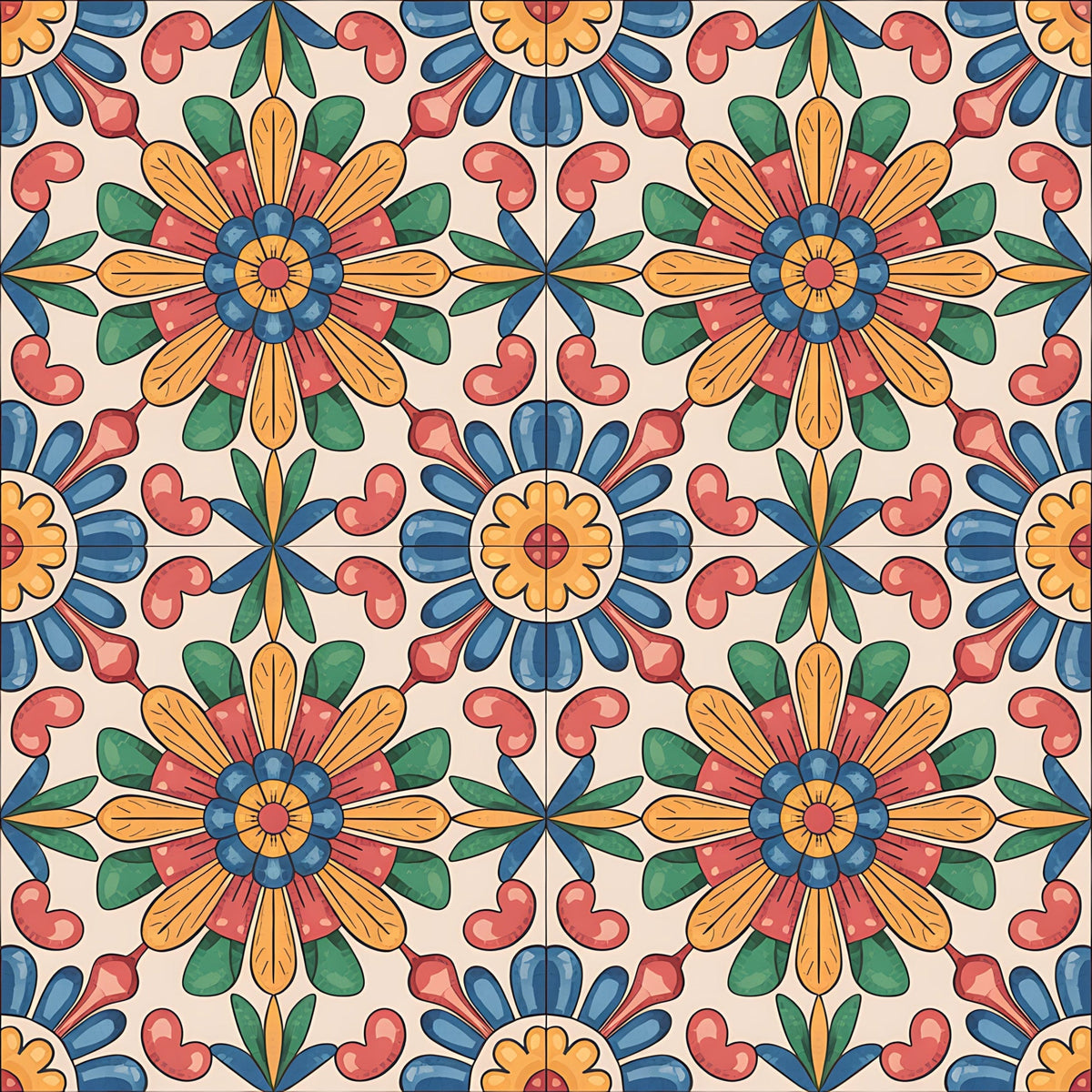 Fiesta Tiles Pattern 29 Fleece Fabric