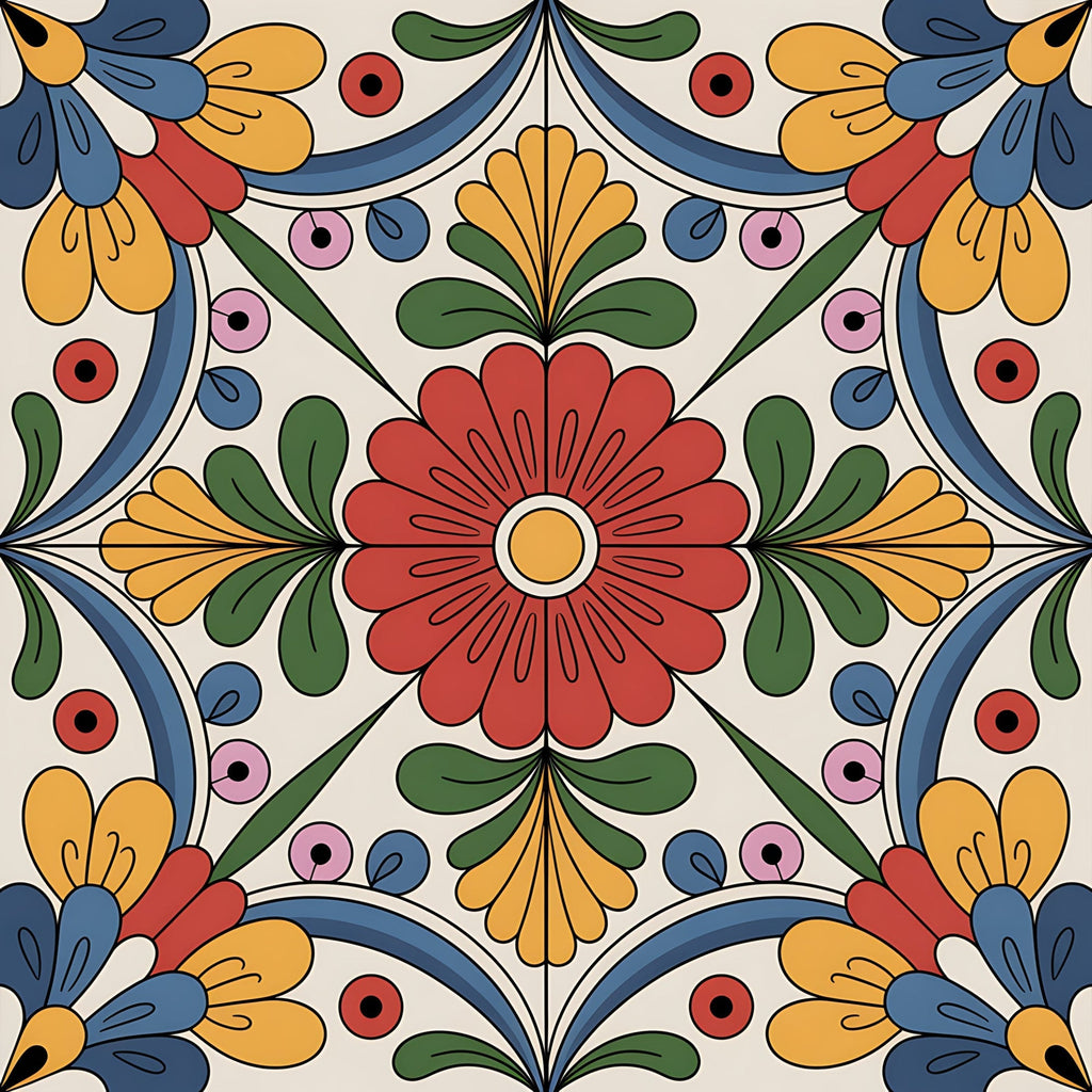 Fiesta Tiles Pattern 3 Fleece Fabric
