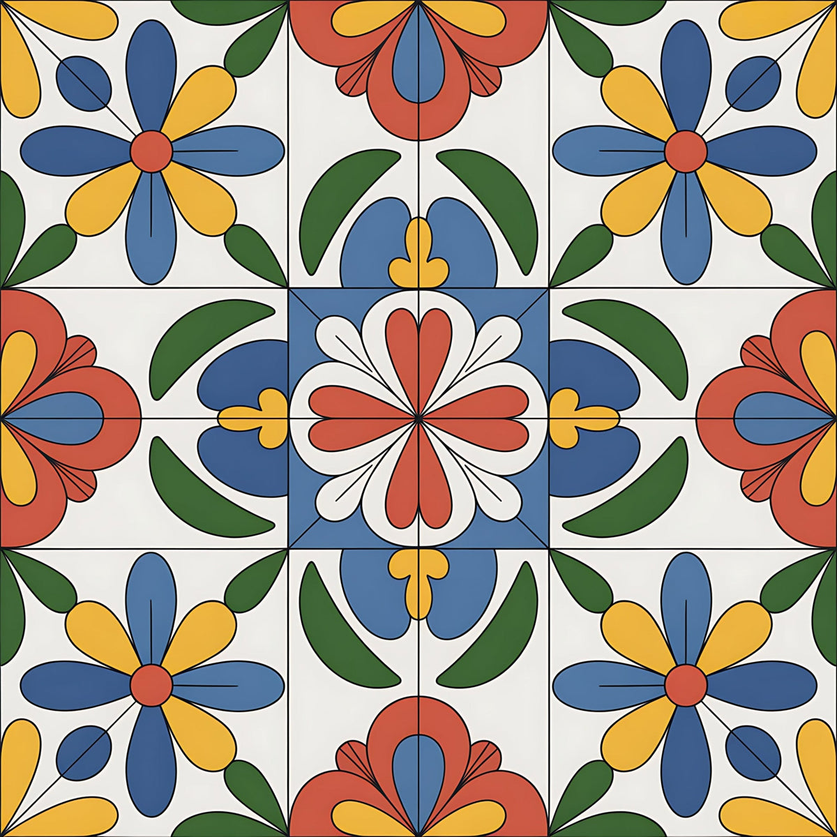 Fiesta Tiles Pattern 30 Fleece Fabric