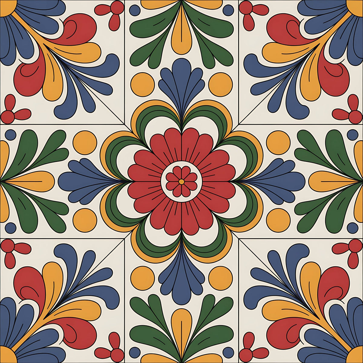 Fiesta Tiles Pattern 7 Fleece Fabric