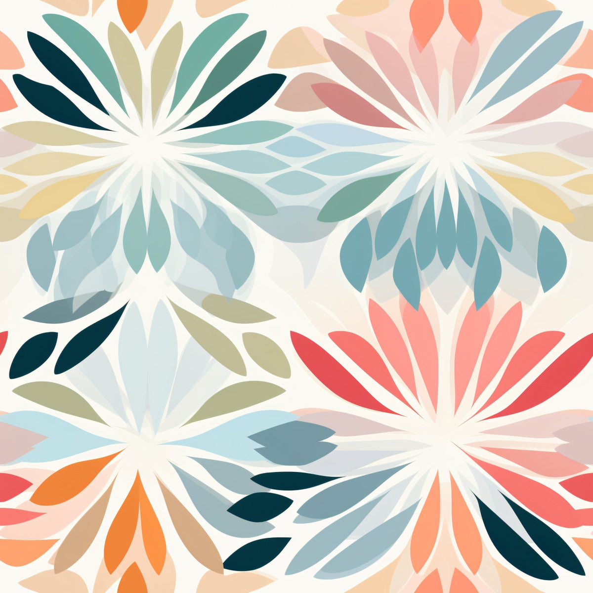 Kaleidoscope Blooms Pattern 1 Fleece Fabric