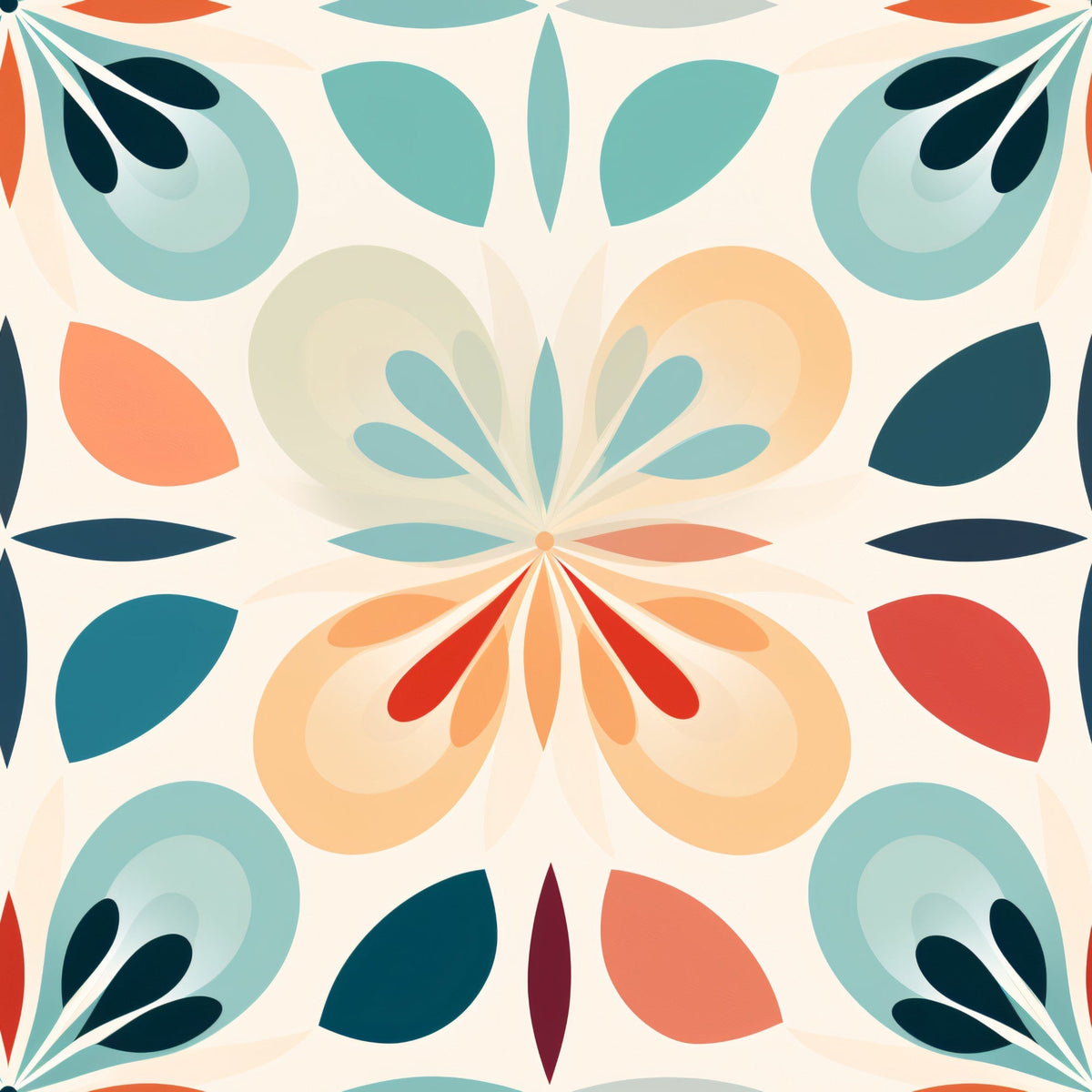 Kaleidoscope Blooms Pattern 3 Fleece Fabric