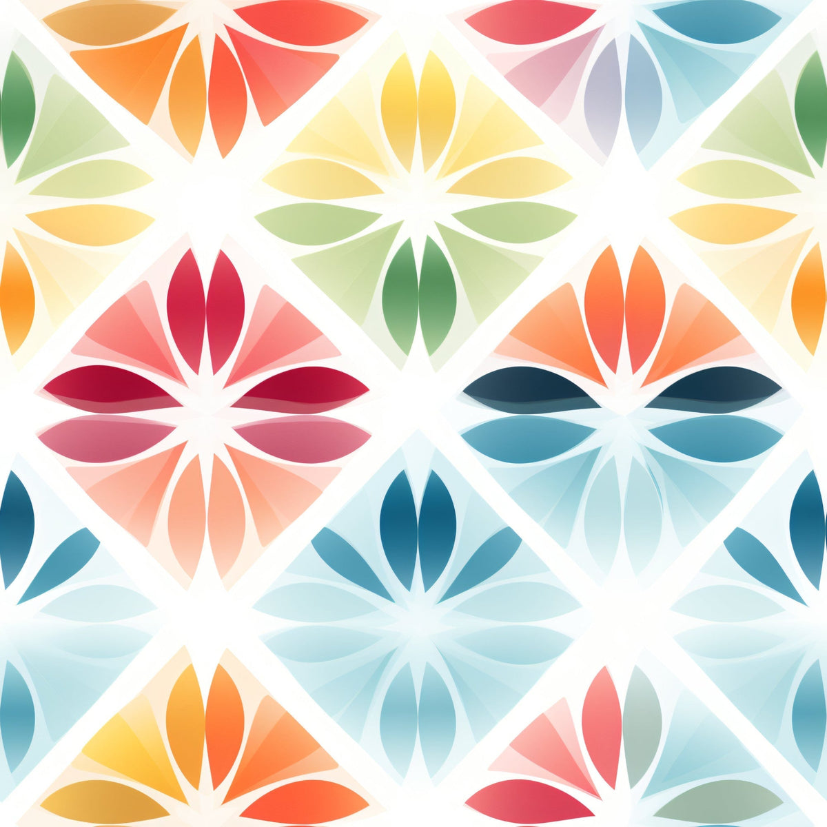 Kaleidoscope Blooms Pattern 6 Fleece Fabric