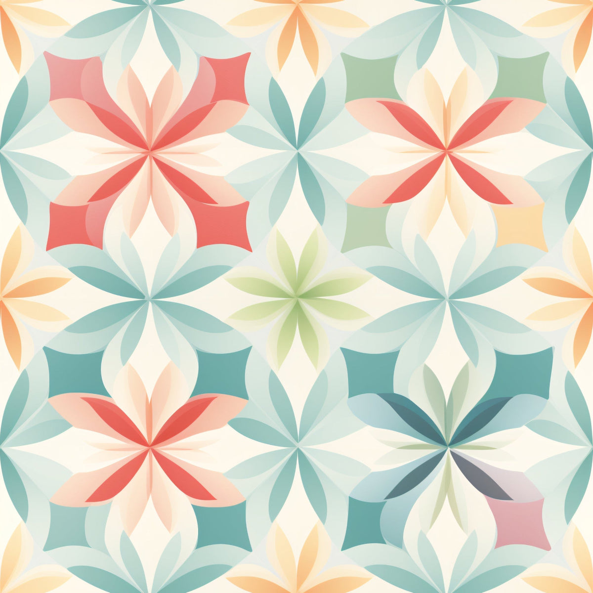 Kaleidoscope Blooms Pattern 8 Fleece Fabric