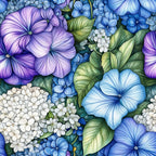 Periwinkle Garden Pattern 5 Fleece Fabric