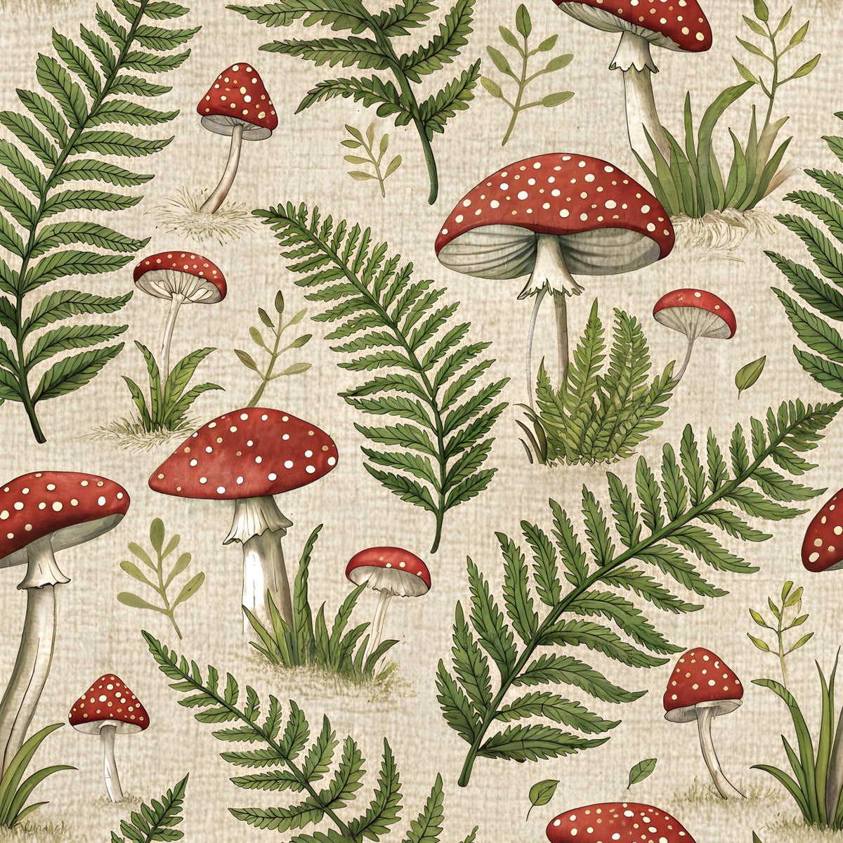 Etched Garden Toile Pattern 2 Fleece Fabric