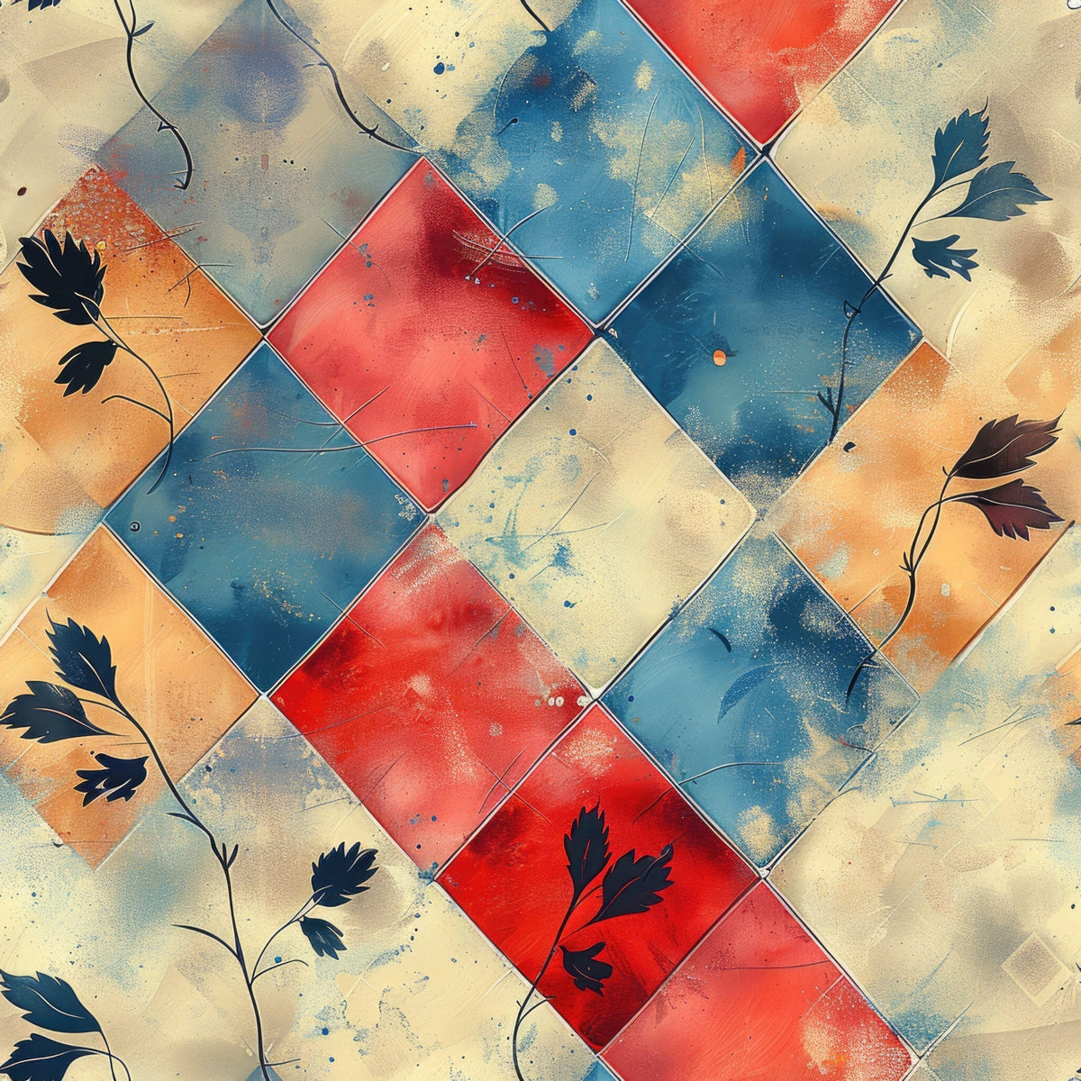 Faded Foliage Pattern 12 Fleece Fabric