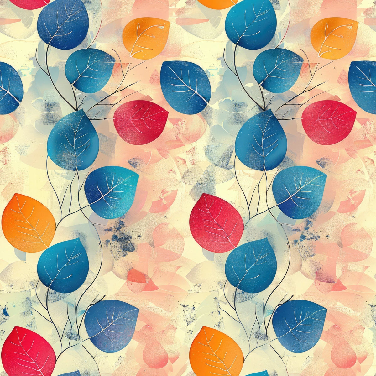Faded Foliage Pattern 6 Fleece Fabric