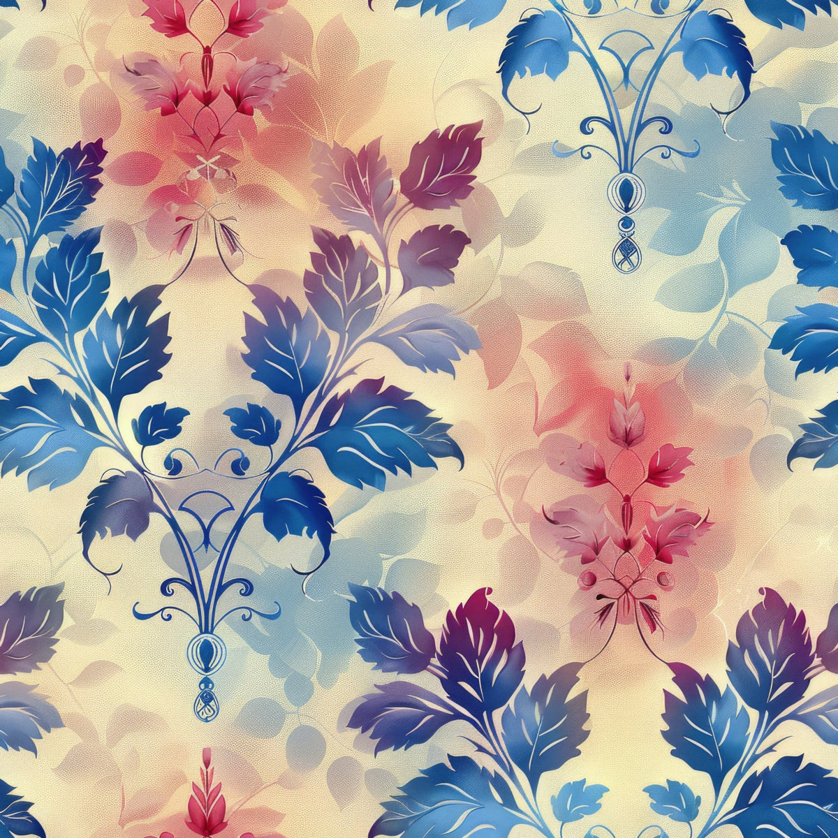 Faded Foliage Pattern 9 Fleece Fabric