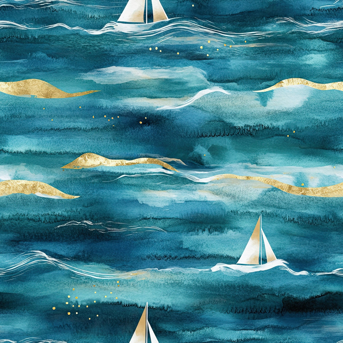 Gilded Depths Pattern 4 Fleece Fabric