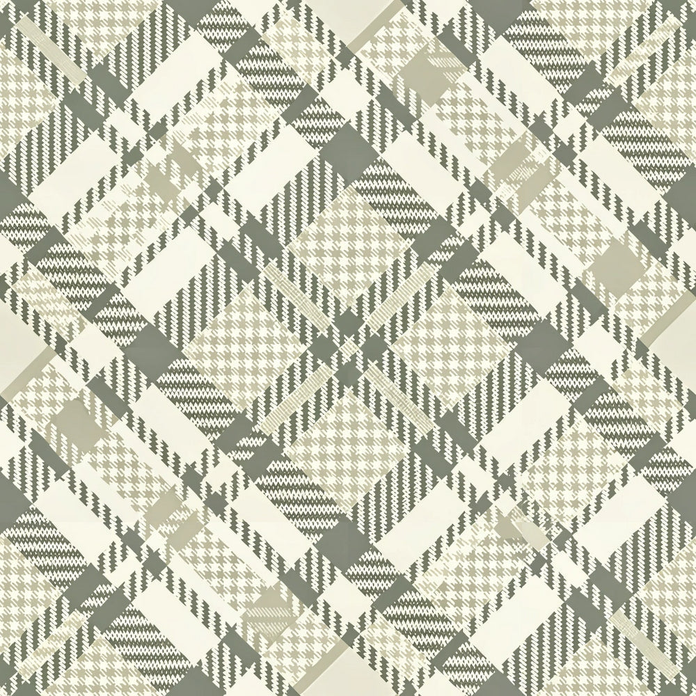 sage green, cream, beige, houndstooth, geometric pattern, neutral tones,, fabric panel, interlocking diamonds, chevron elements, woven texture, monochromatic, sophisticated pattern, repetitive design, angular motifs, muted palette, textile design, patchwork squares, contemporary style