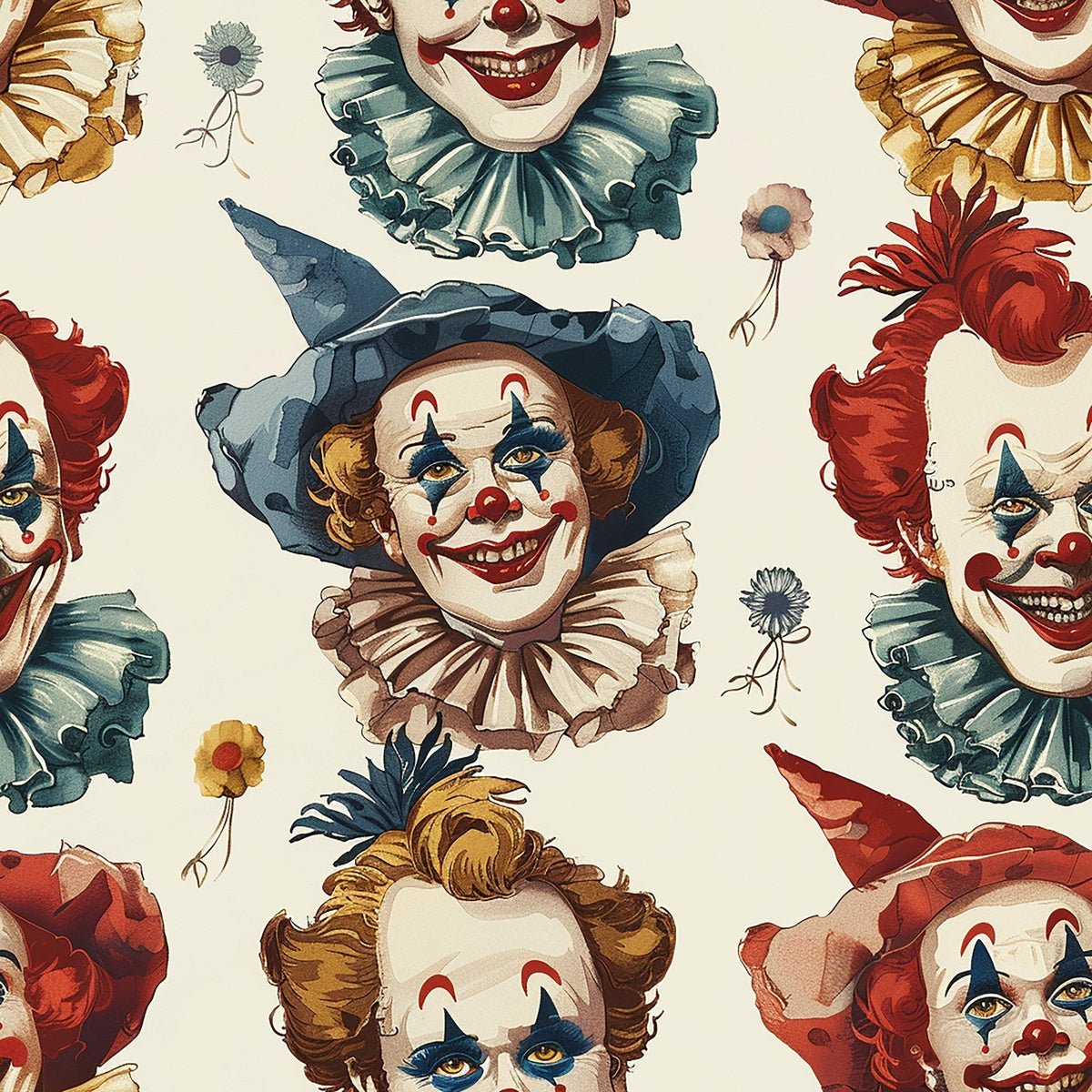 Big Top Jesters Pattern 1 Fleece Fabric