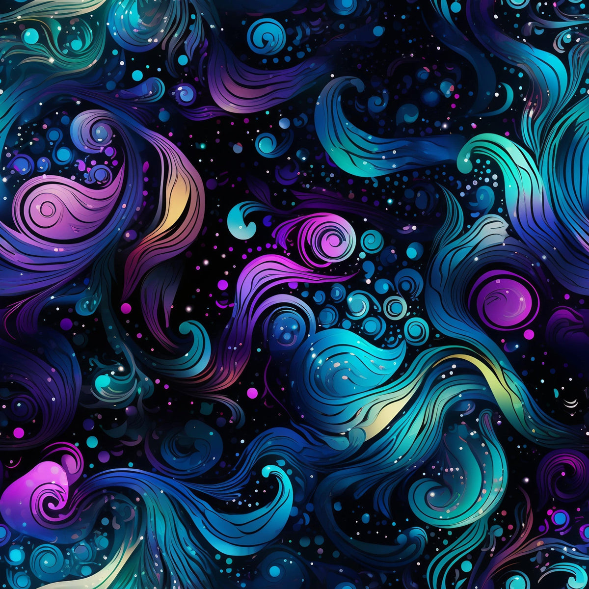 Nebula Swirls Pattern 1 Fleece Fabric