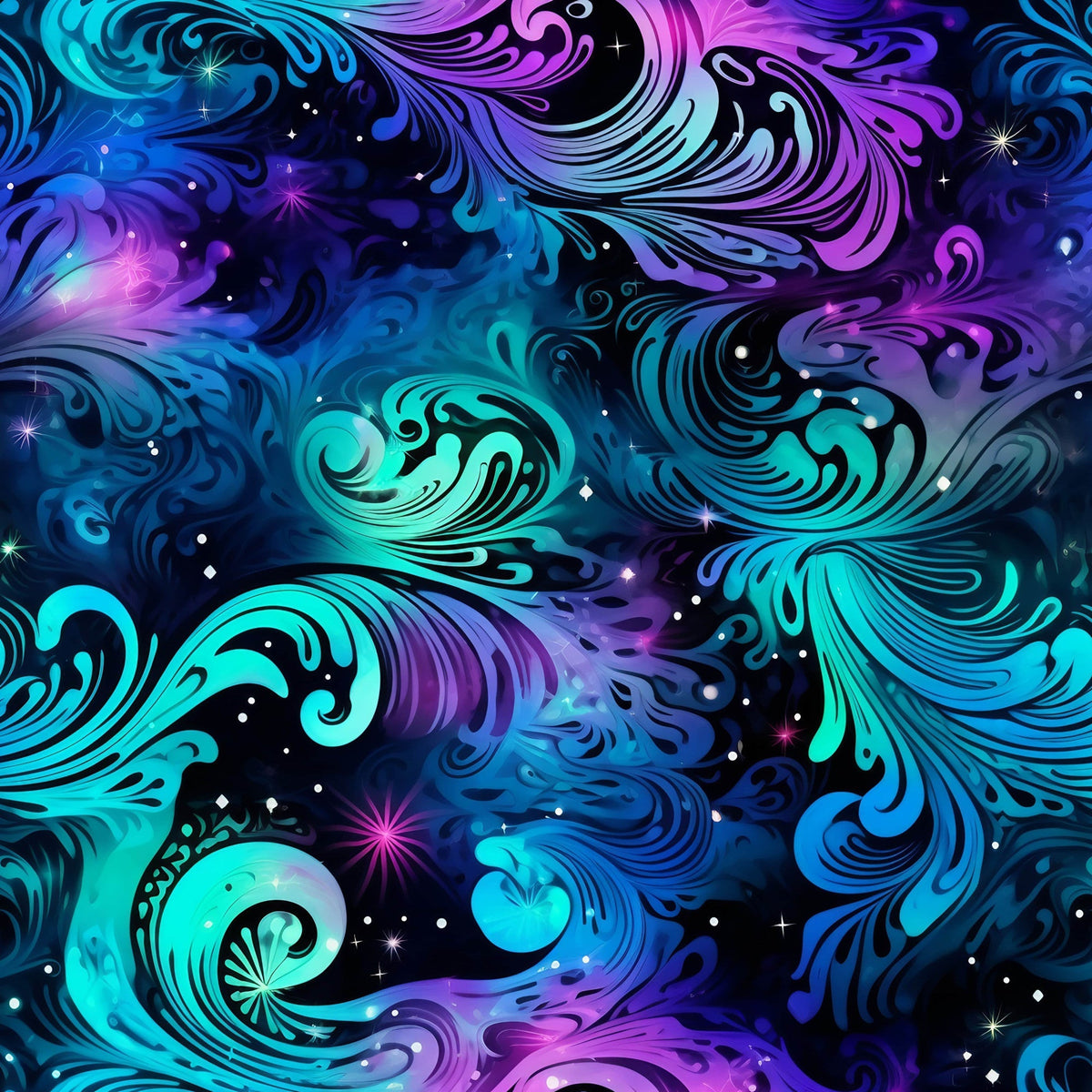 Nebula Swirls Pattern 12 Fleece Fabric