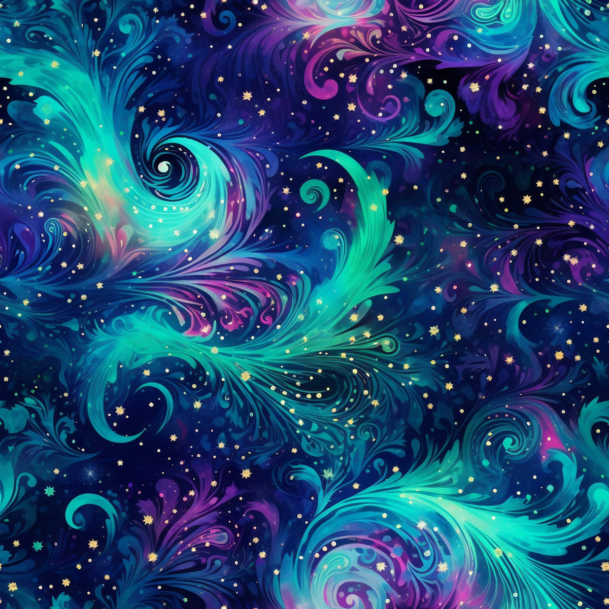 Nebula Swirls Pattern 18 Fleece Fabric