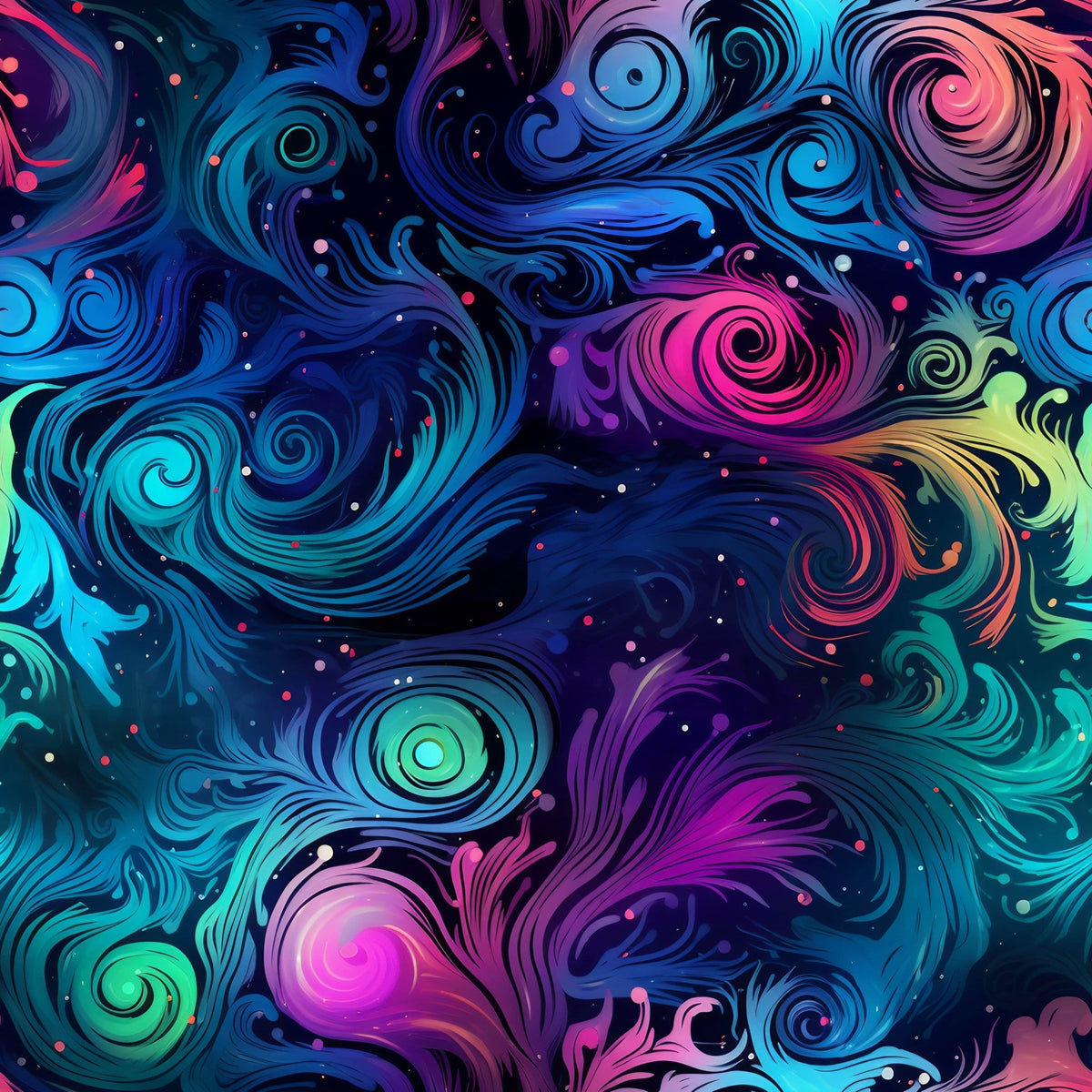 Nebula Swirls Pattern 20 Fleece Fabric