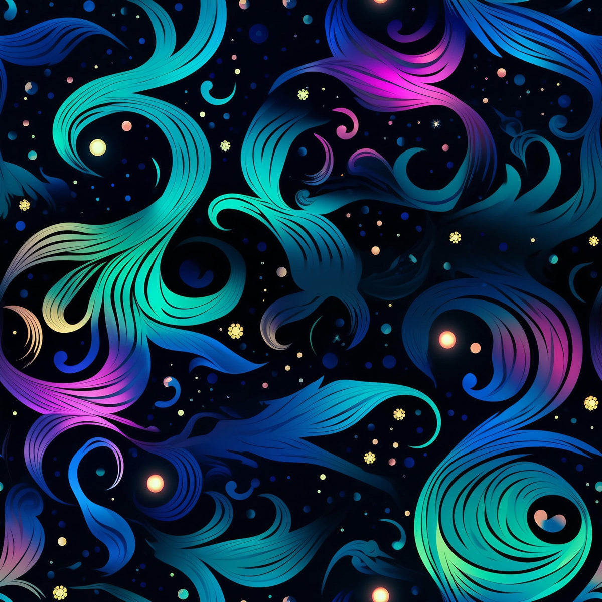 Nebula Swirls Pattern 6 Fleece Fabric