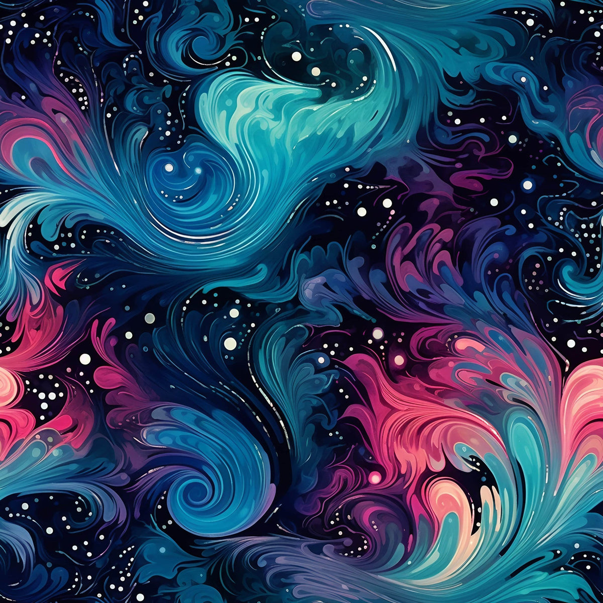 Nebula Swirls Pattern 8 Fleece Fabric