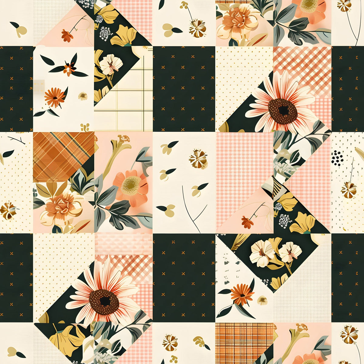 Prairie Blooms Pattern 1 Fleece Fabric