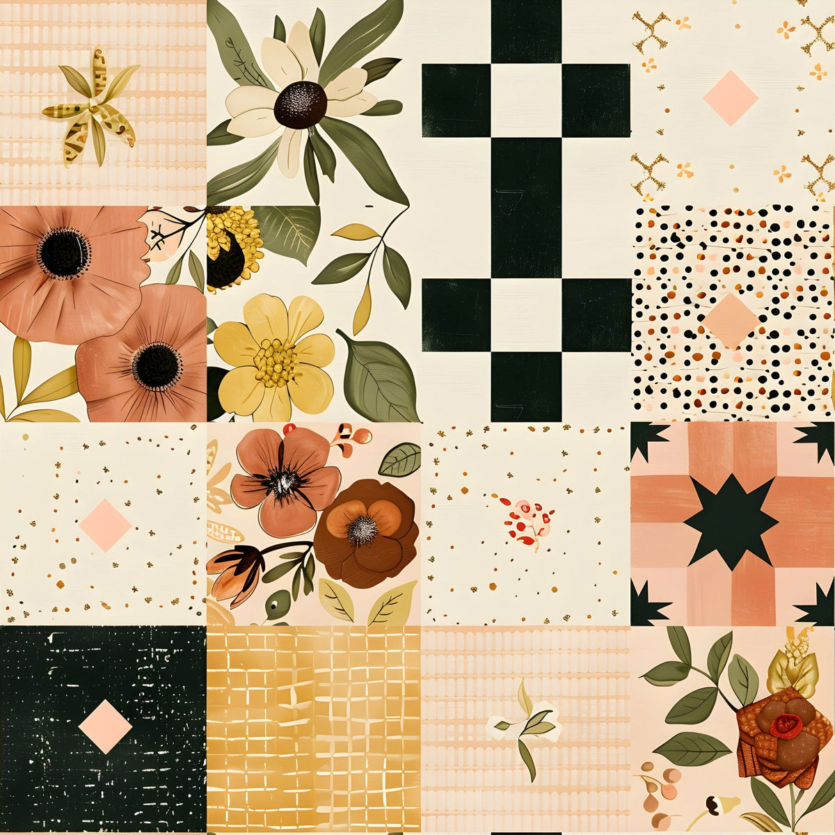 Prairie Blooms Pattern 16 Fleece Fabric